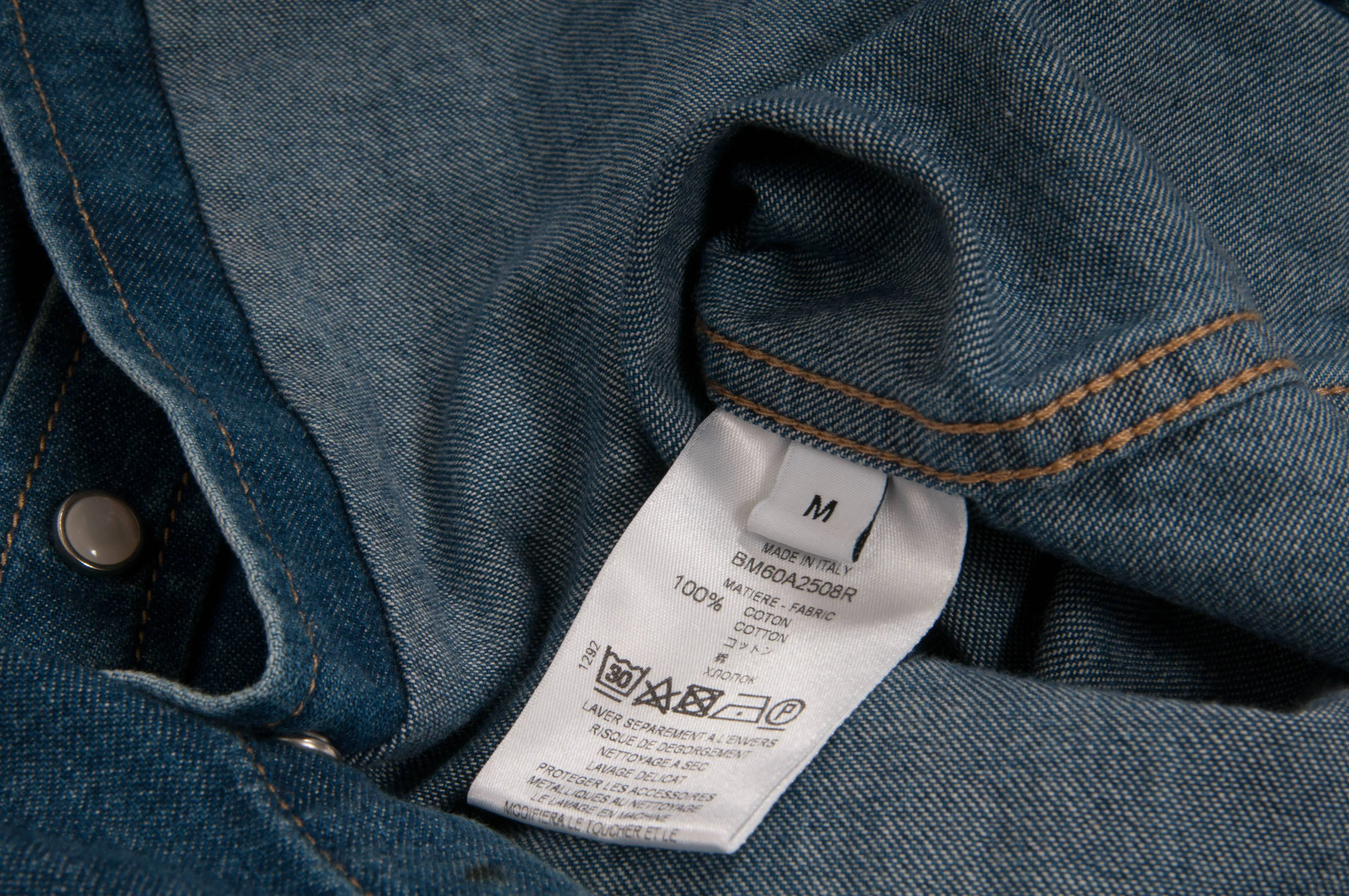 Indigo Blue Logo Denim Shirt
