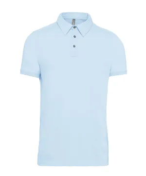 Jersey knit polo shirt | Sky Blue