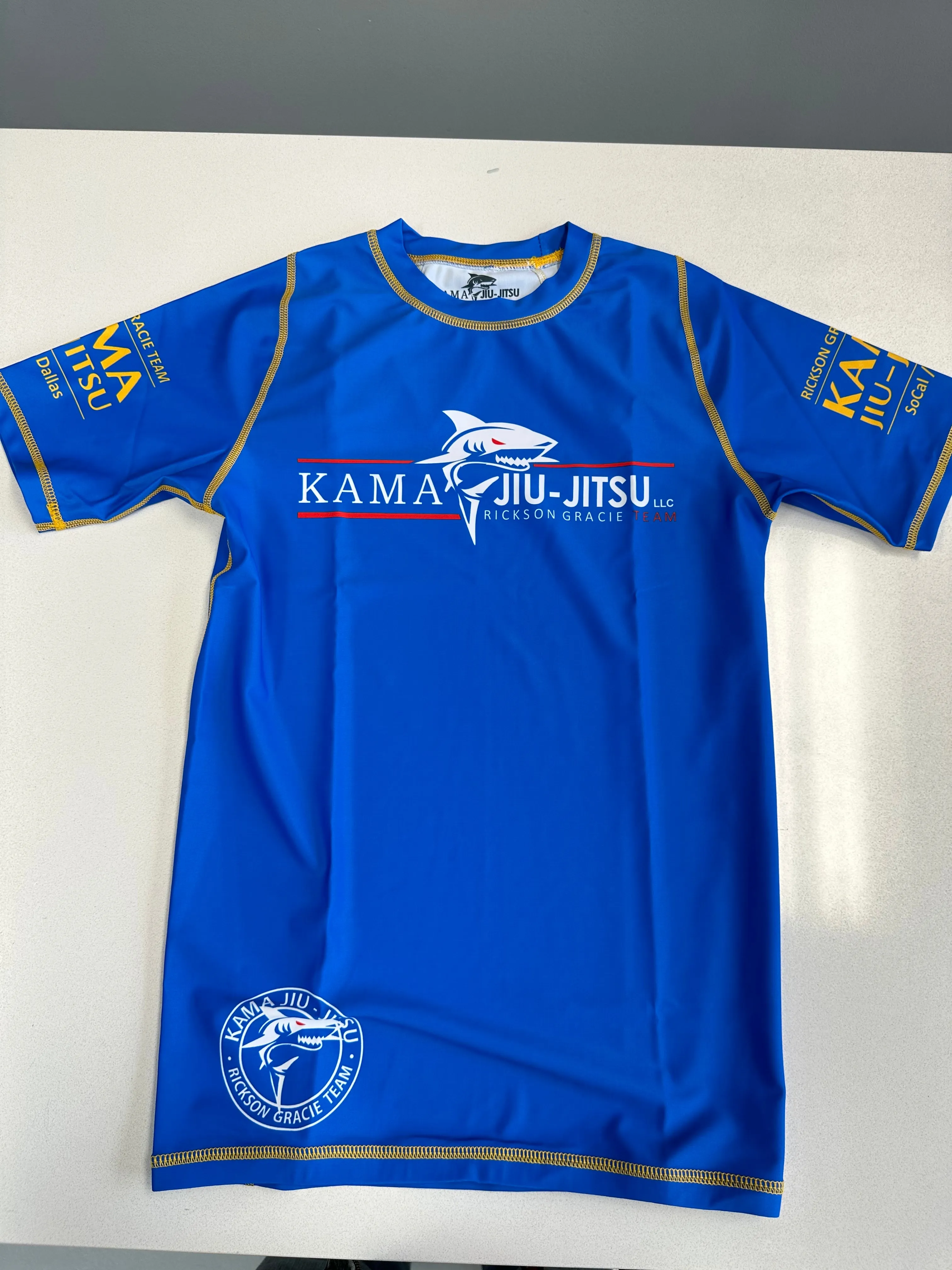 KJJ “Classic” Rash Guard Blue Short Sleeve