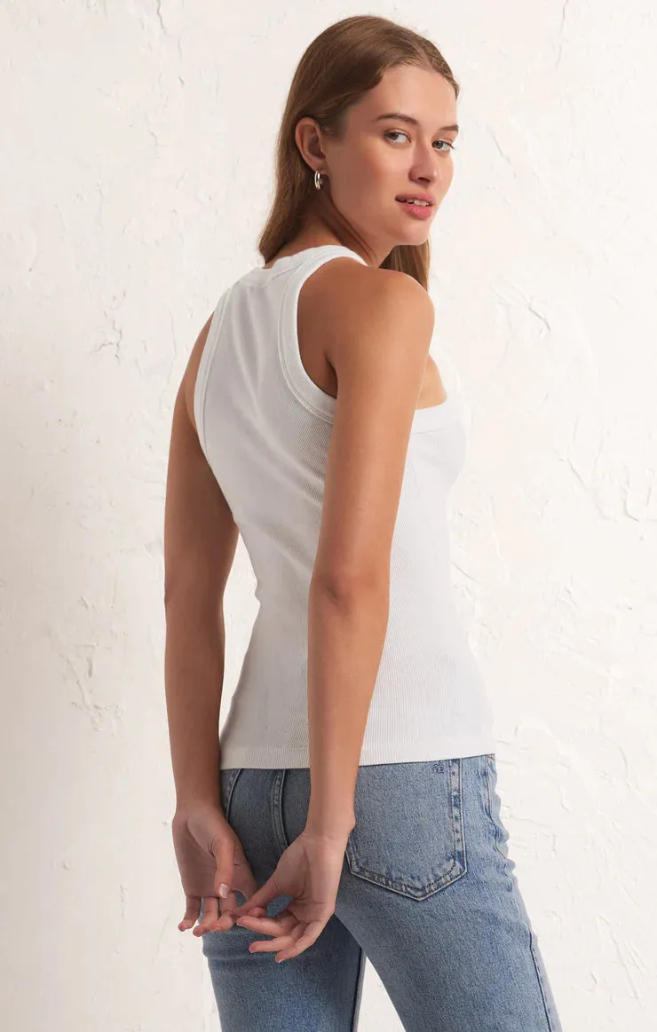 Lily Rib Tank White