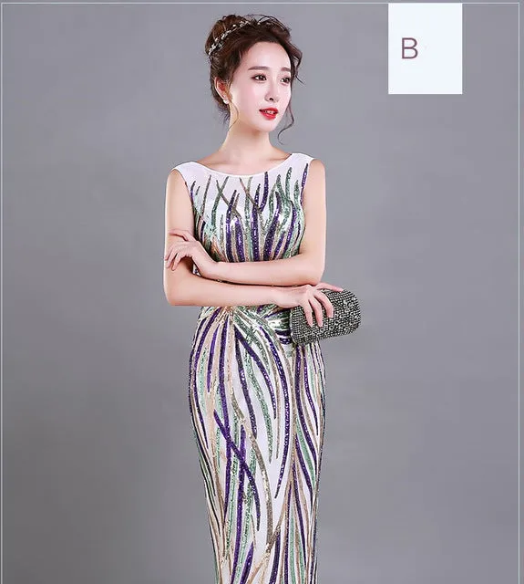 Long Evening Dresses Sequins Vestido De Festa Longo Com Real Picture TK1575 Fashion Bridal Plus Size Prom Gown