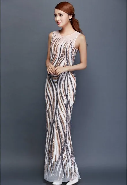Long Evening Dresses Sequins Vestido De Festa Longo Com Real Picture TK1575 Fashion Bridal Plus Size Prom Gown