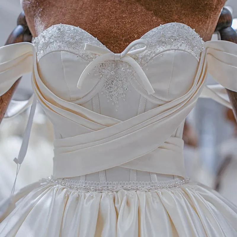 Luxury Princess 2023 model Wedding Dress Off the Shoulder Lace Appliques