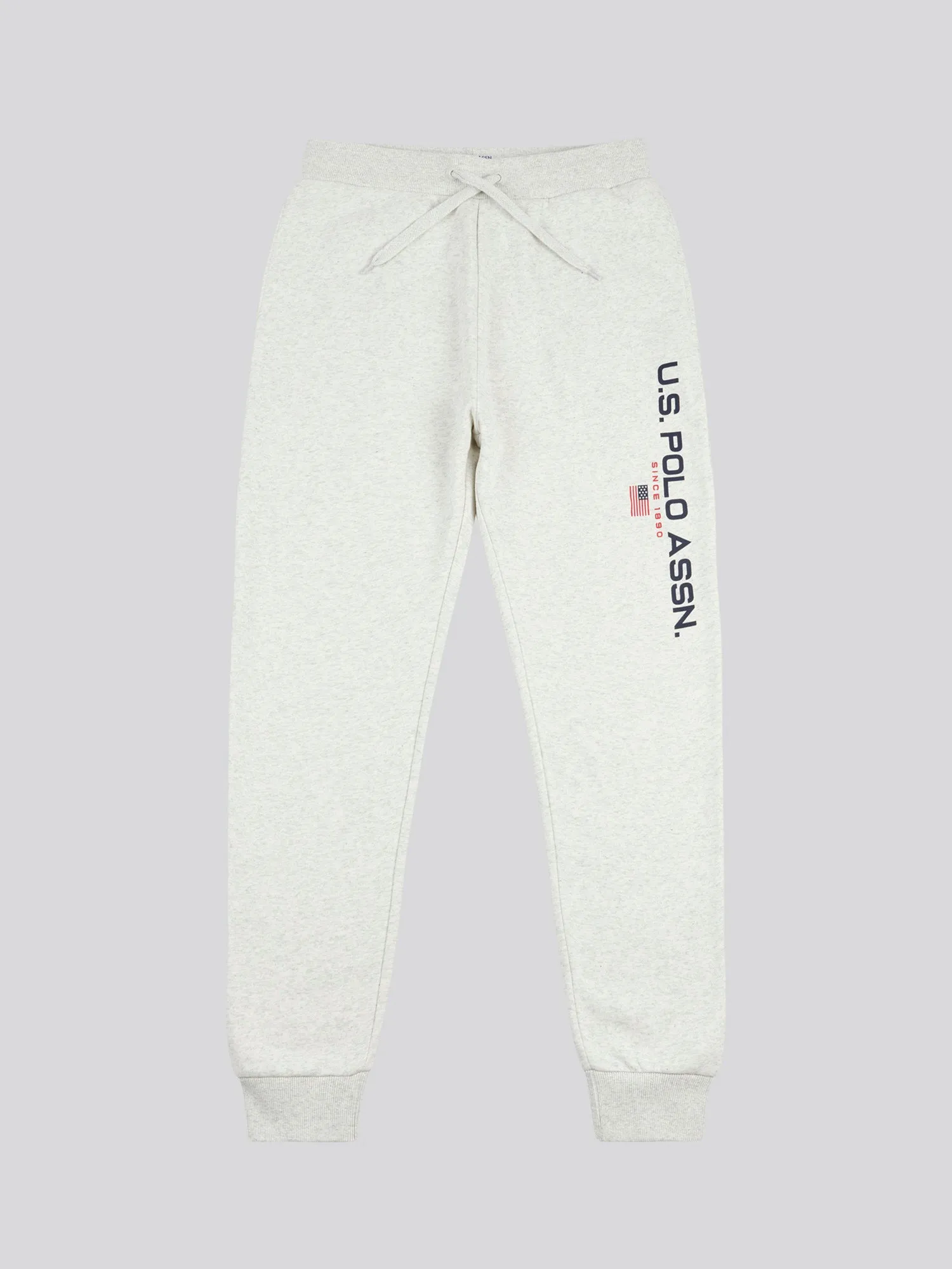 Mens Block Flag Graphic Joggers in Light Grey Marl