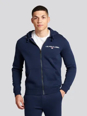 Mens Sport Zip-Through Hoodie in Navy Blue