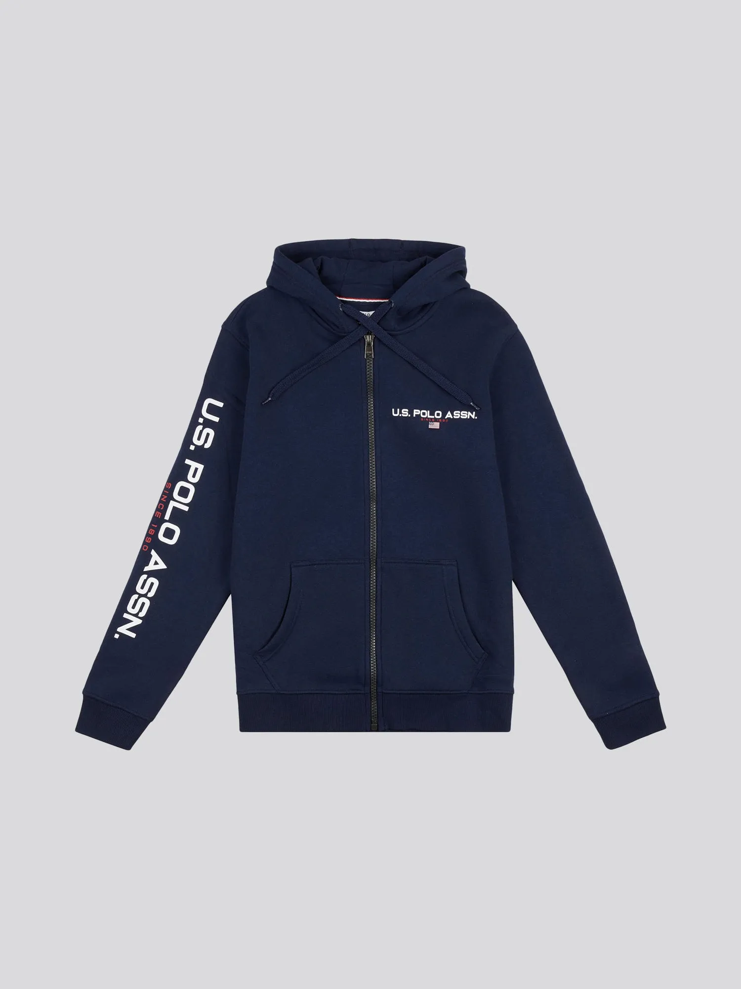 Mens Sport Zip-Through Hoodie in Navy Blue