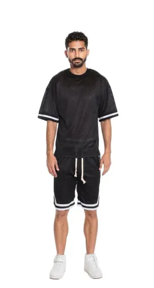 Mesh Jersey Tshirt and Basketball Short Set