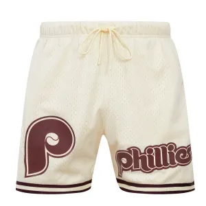 MLB PHILADELPHIA PHILLIES RETRO LOGO MEN'S MESH SHORT (EGGSHELL)
