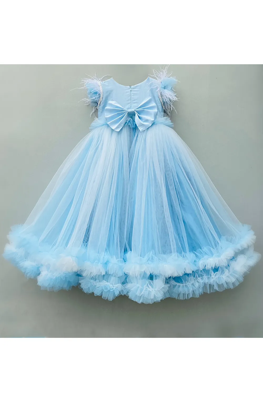 Moana embroidered sky blue gown