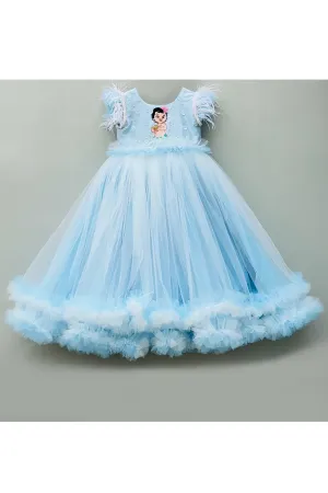 Moana embroidered sky blue gown