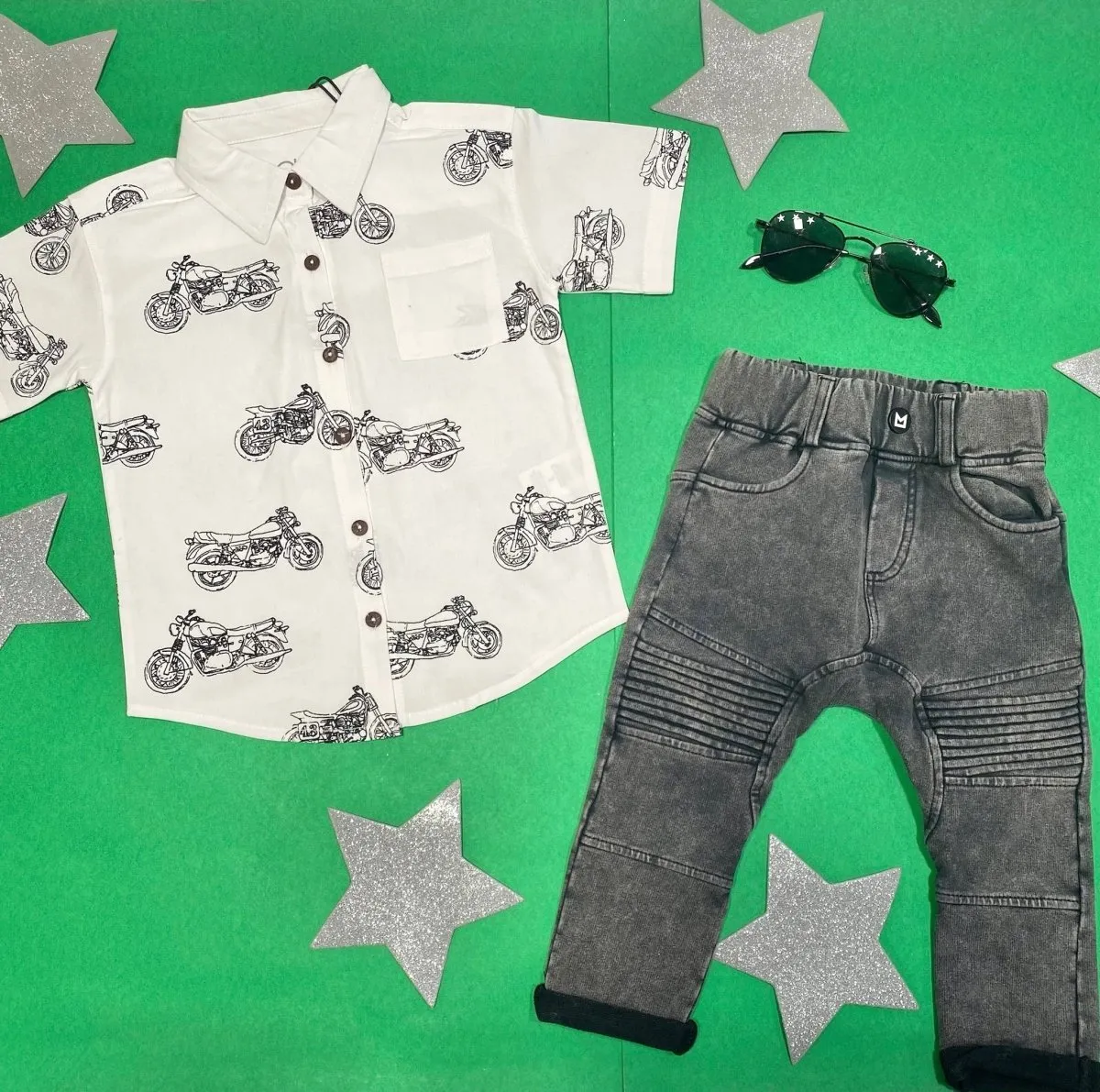 MOTORCYCLE BUTTON DOWN TOP