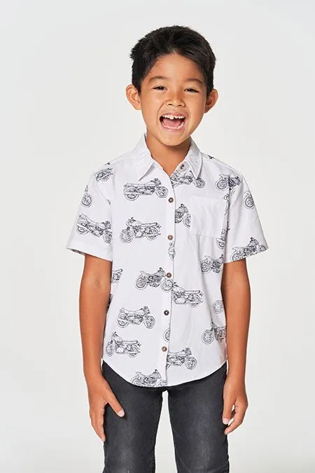 MOTORCYCLE BUTTON DOWN TOP