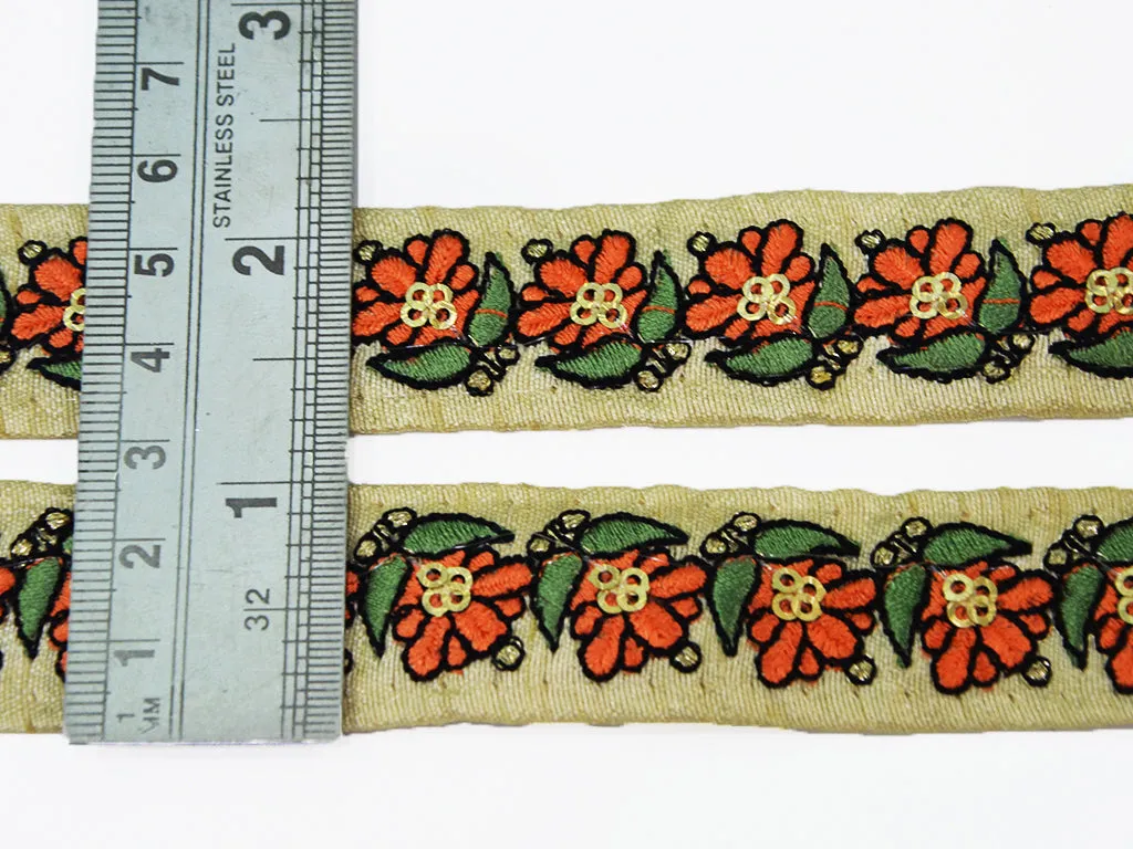 Multicolor Thread Work Embroidered Border