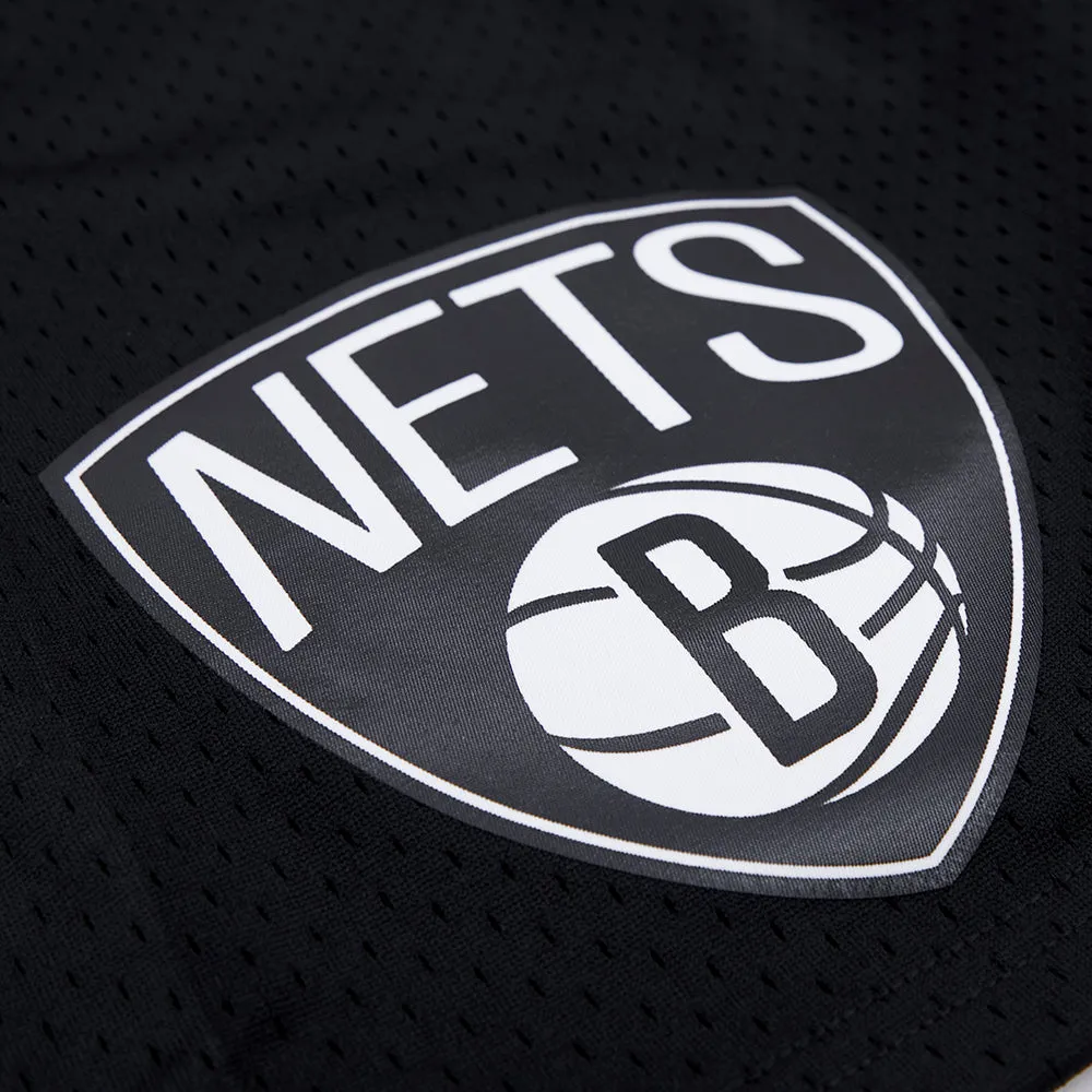 NBA BROOKLYN NETS LOGO MEN'S MESH SHORT (BLACK)