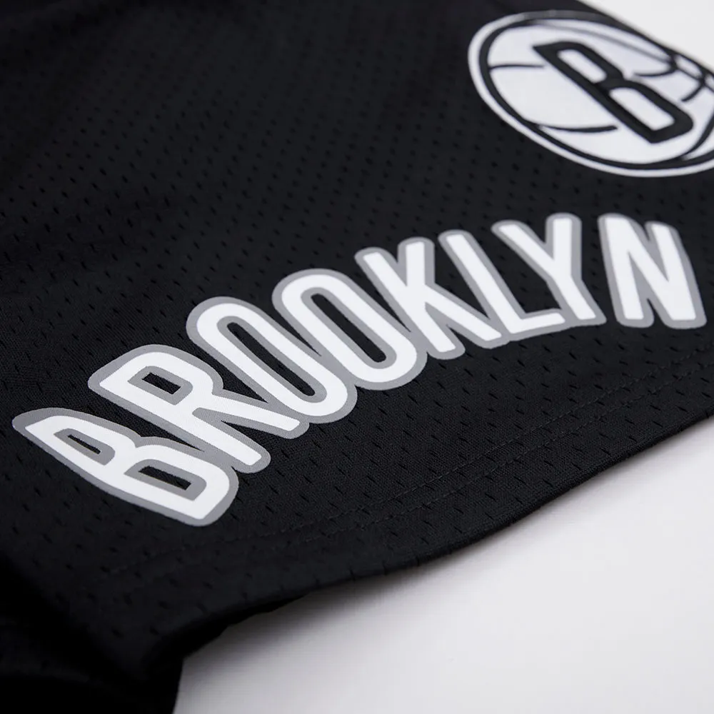 NBA BROOKLYN NETS LOGO MEN'S MESH SHORT (BLACK)