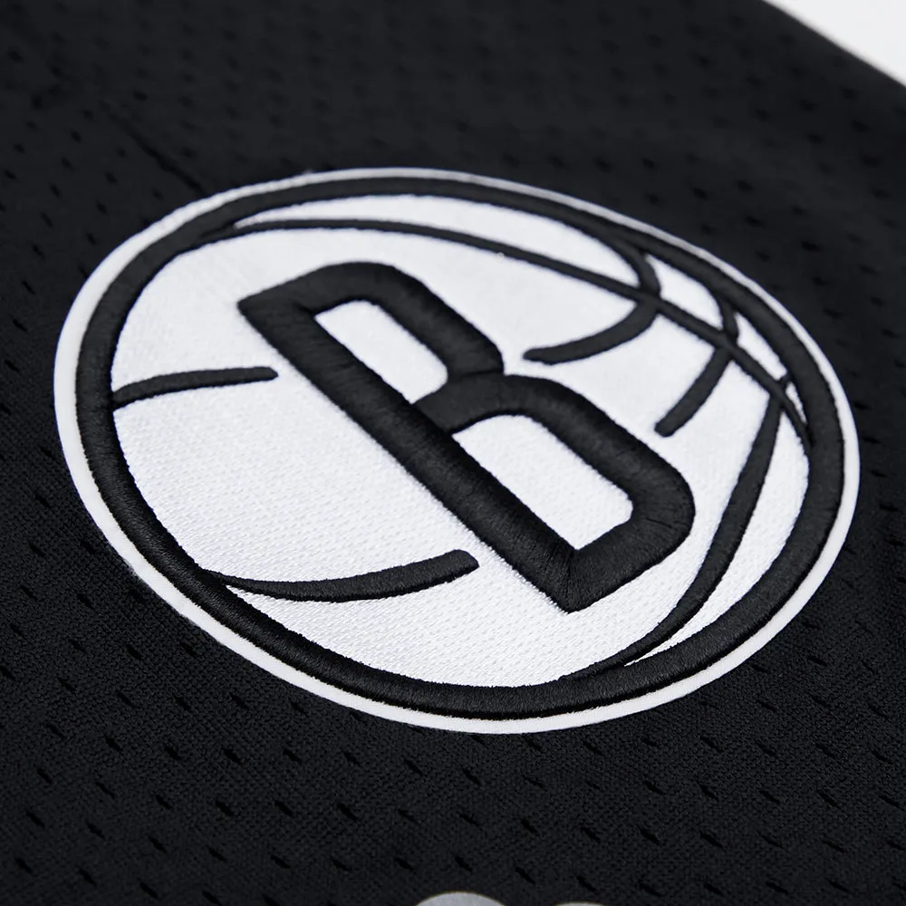 NBA BROOKLYN NETS LOGO MEN'S MESH SHORT (BLACK)