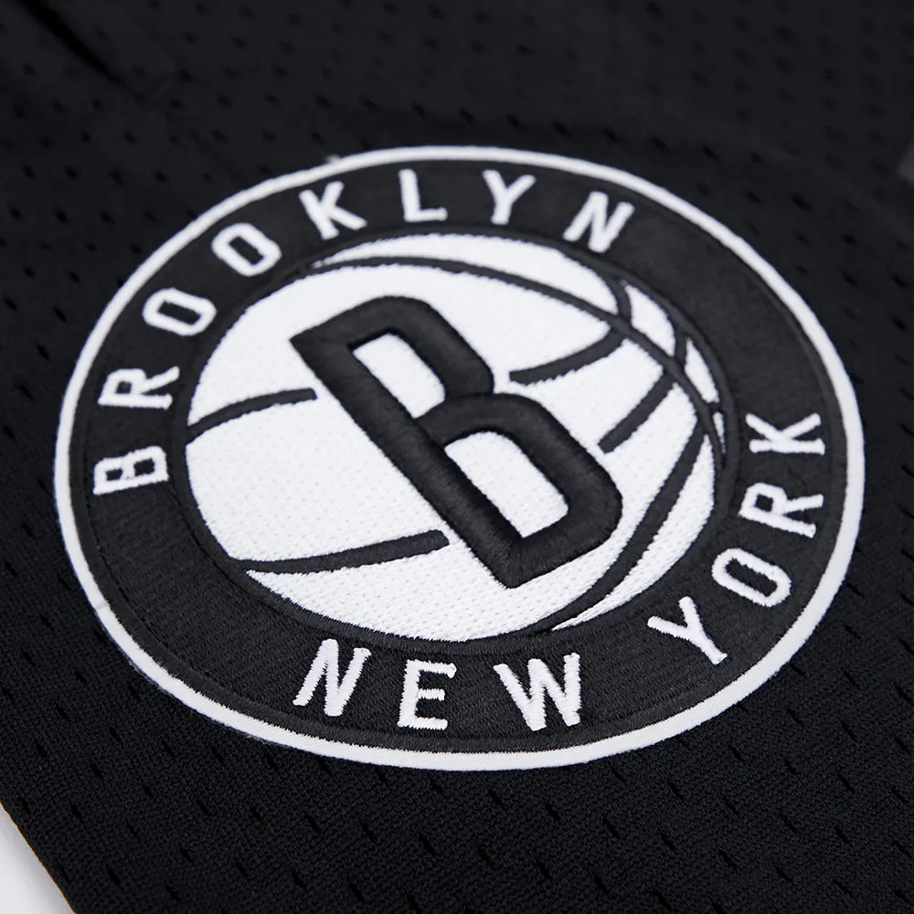 NBA BROOKLYN NETS LOGO MEN'S MESH SHORT (BLACK)
