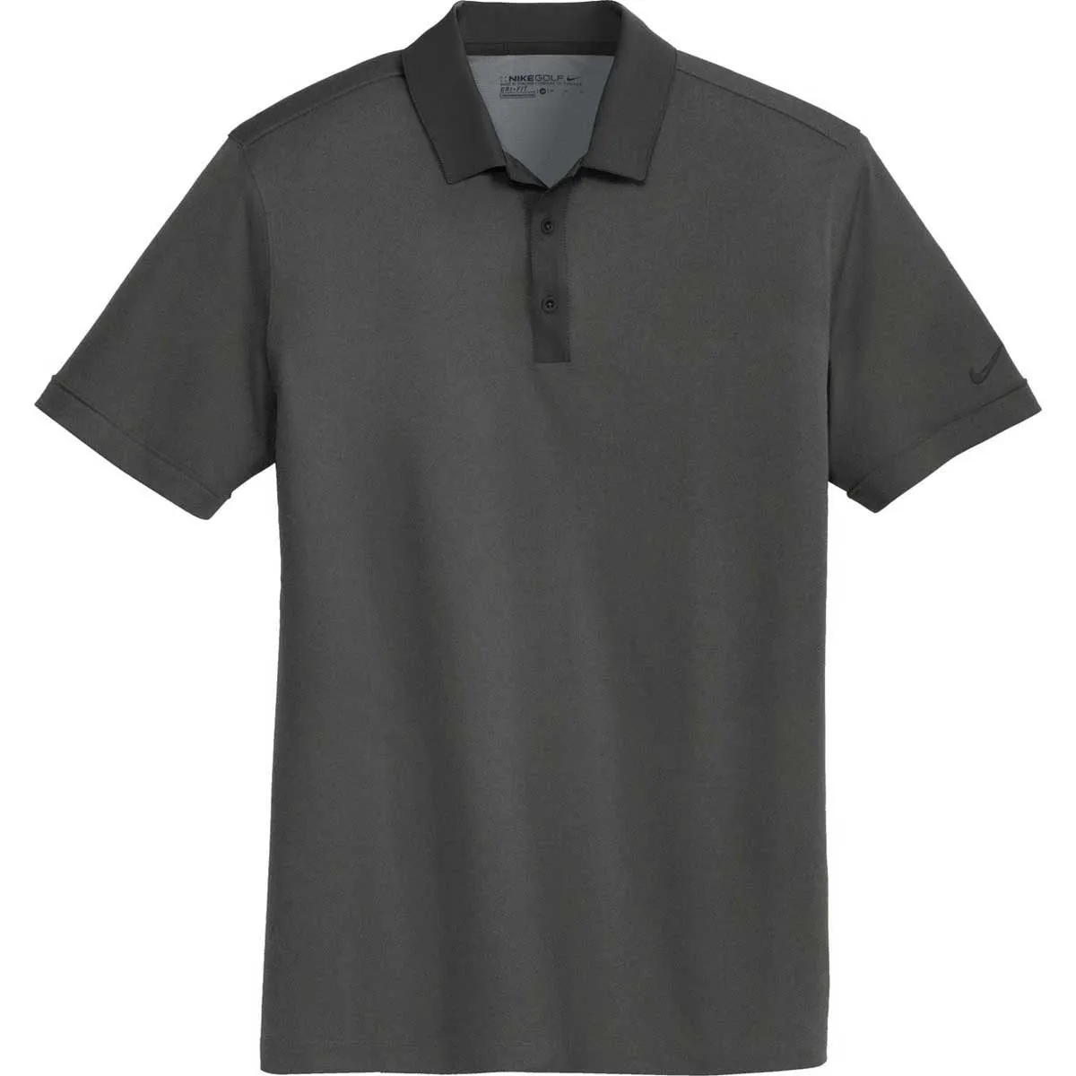 Nike Golf Men's Black Heather Dri-FIT Heather Pique Modern Fit Polo