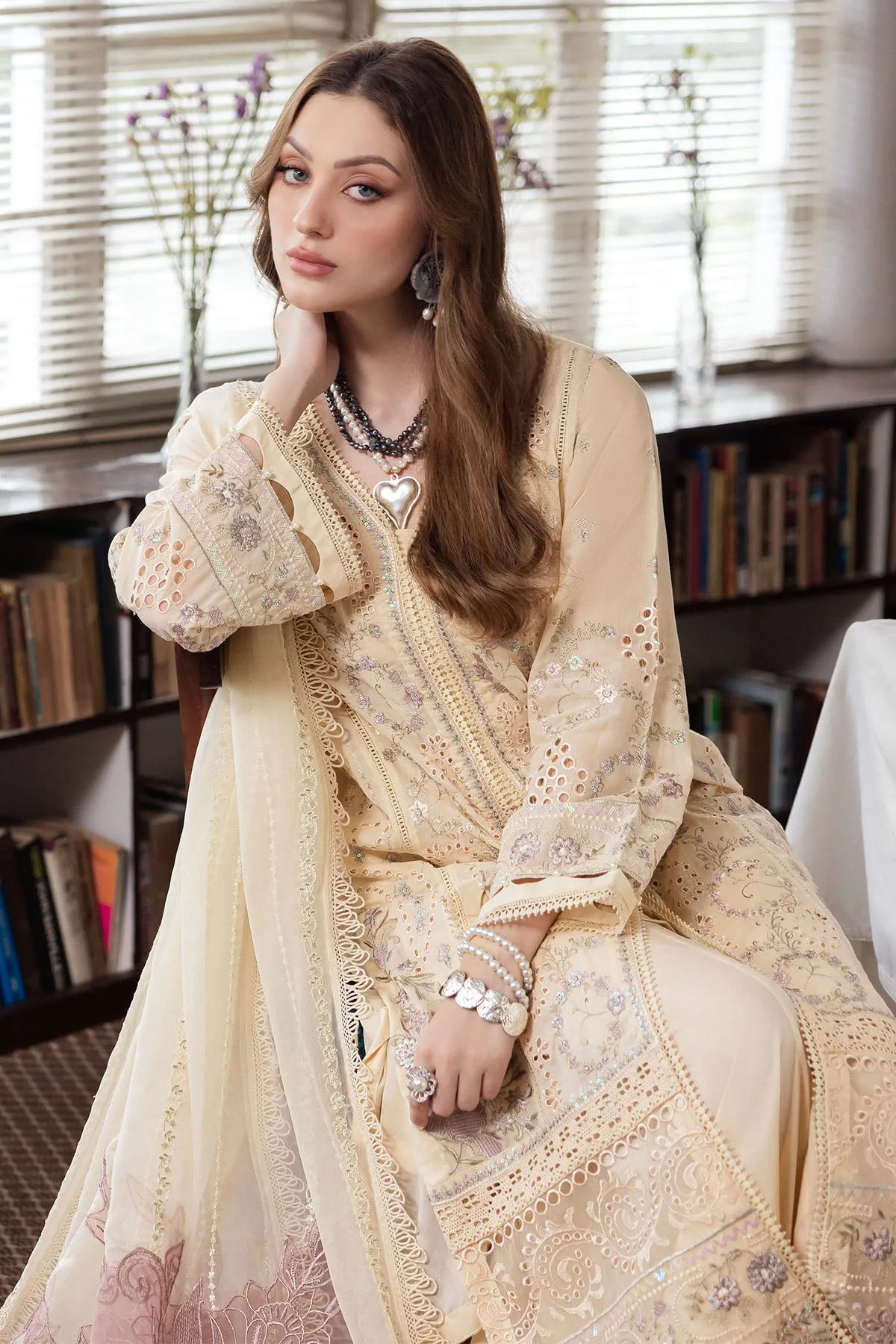 Nureh Mademoiselle Embroidered Swiss Voil Lawn Collection – NE-85