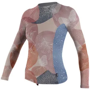 O'Neill Womens Side Print L/S Rash Vest  -Desert Bloom/Drift Blue