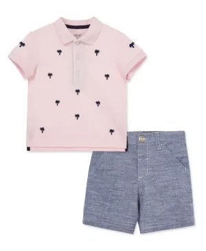 Palm Polo Short Set (2T-4T)