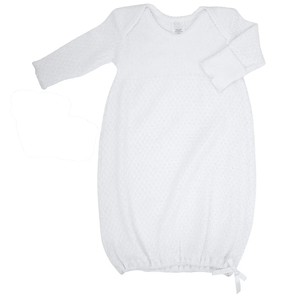 Paty Long Sleeve Lap Shoulder Sack Gown