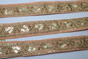 Peach Fancy Zari Work Lace