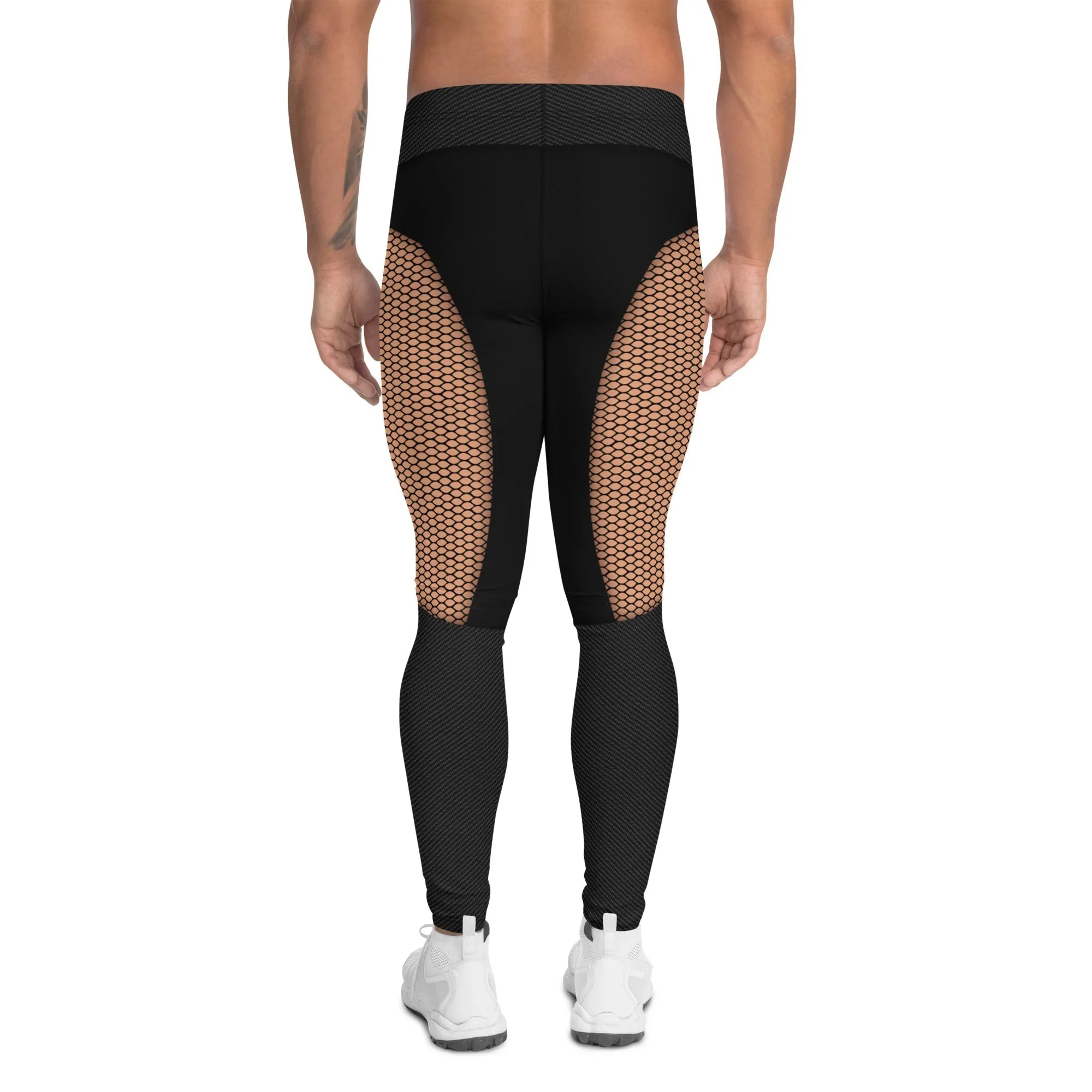 Pin Up Mesh Print Men's Leggings