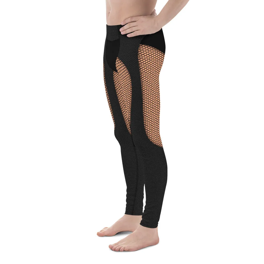 Pin Up Mesh Print Men's Leggings