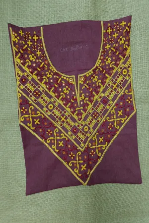 Plumish Maroon Embroidered Trim