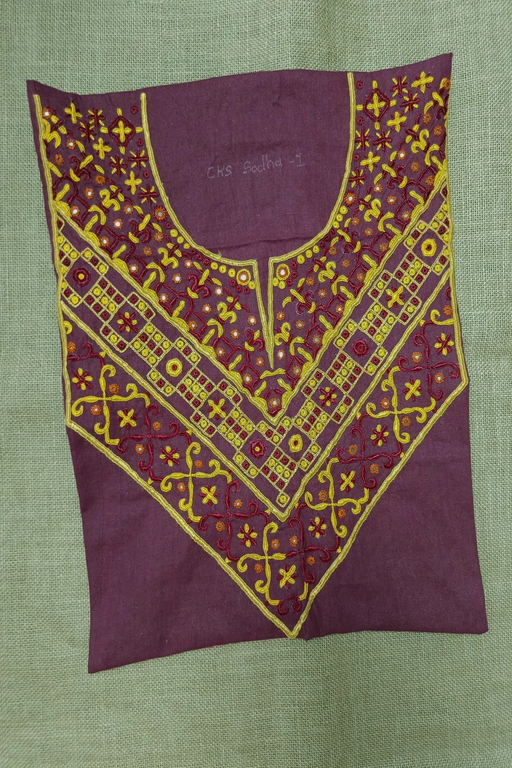 Plumish Maroon Embroidered Trim