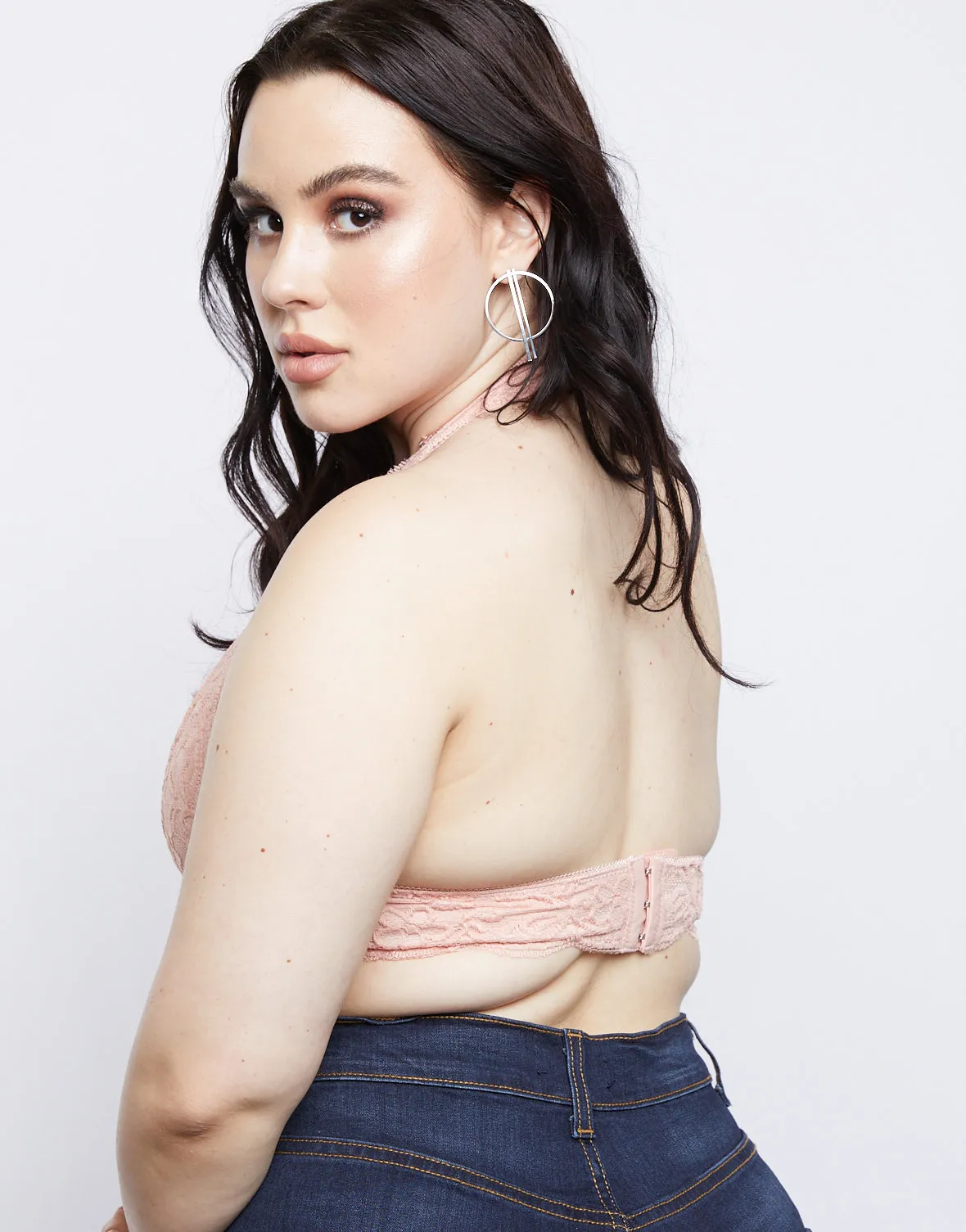 Plus Size Floral Halter Bralette