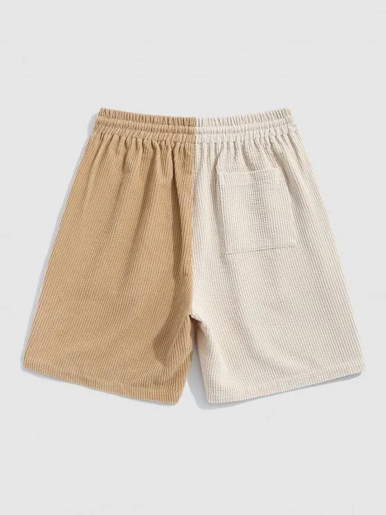 Polo Collared Corduroy Shirt And Shorts