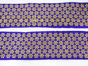 Purple Sequins Embroidered Border