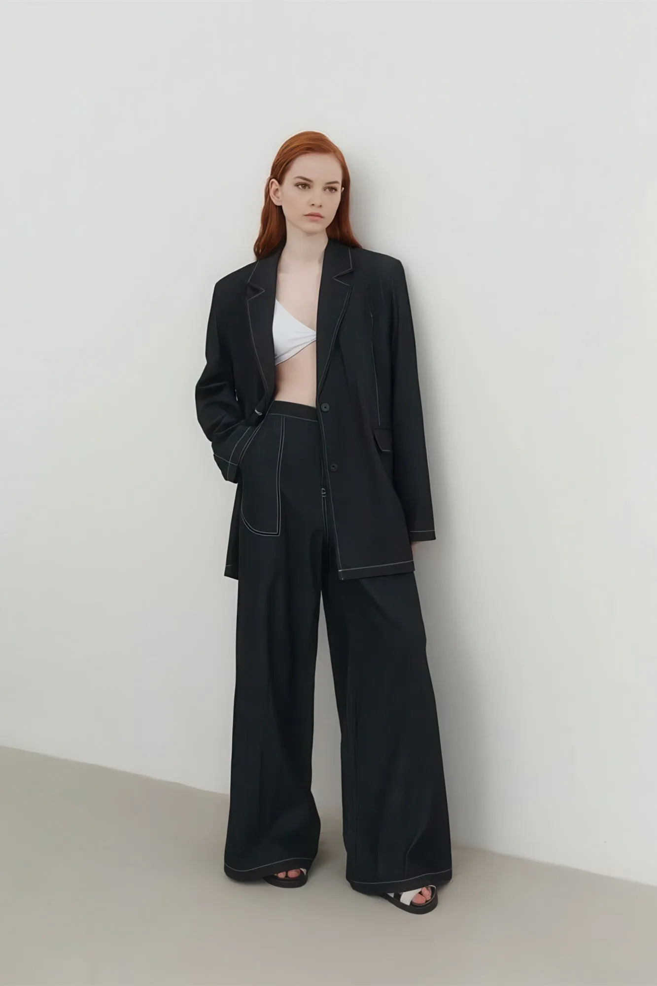 Retro Casual Denim Blazer with Unique Design