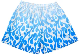RF Mesh Flame Shorts - White/Blue