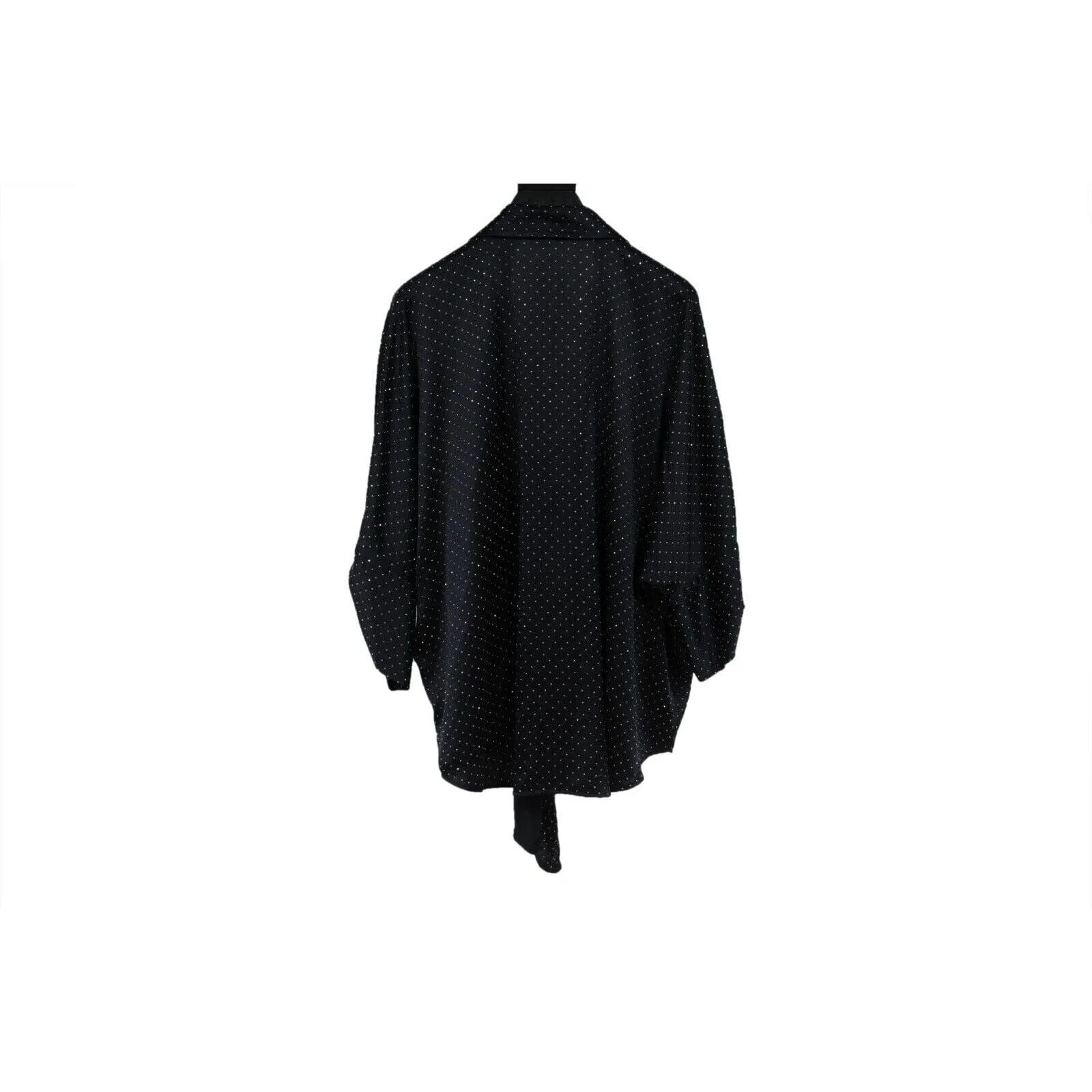 Runway Oversized Studded Button Down Shirt IT 41 16 Front Tie Silk