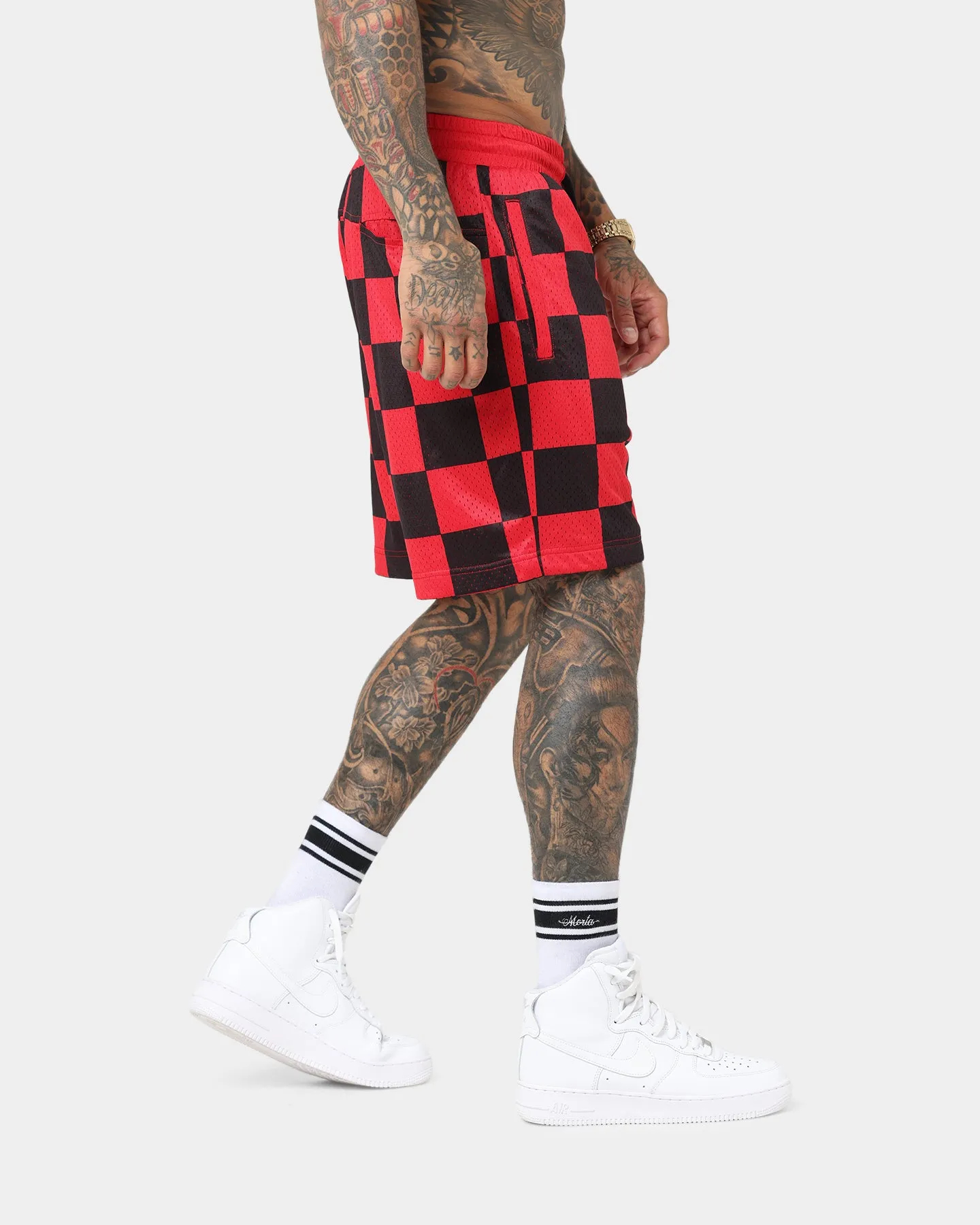 Saint Morta Checks Basketball Shorts Red/Black
