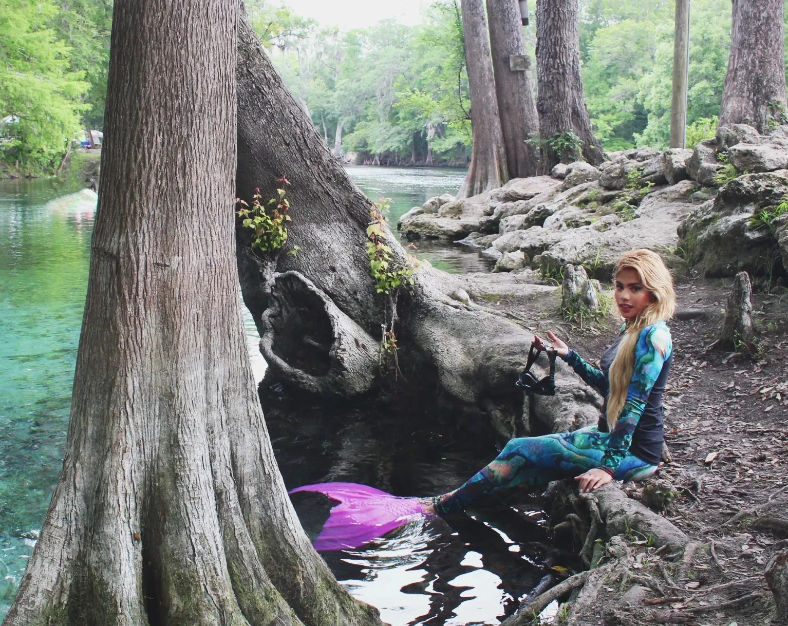 SAMPLE - Abalone Mermaid Rash Guard - XL