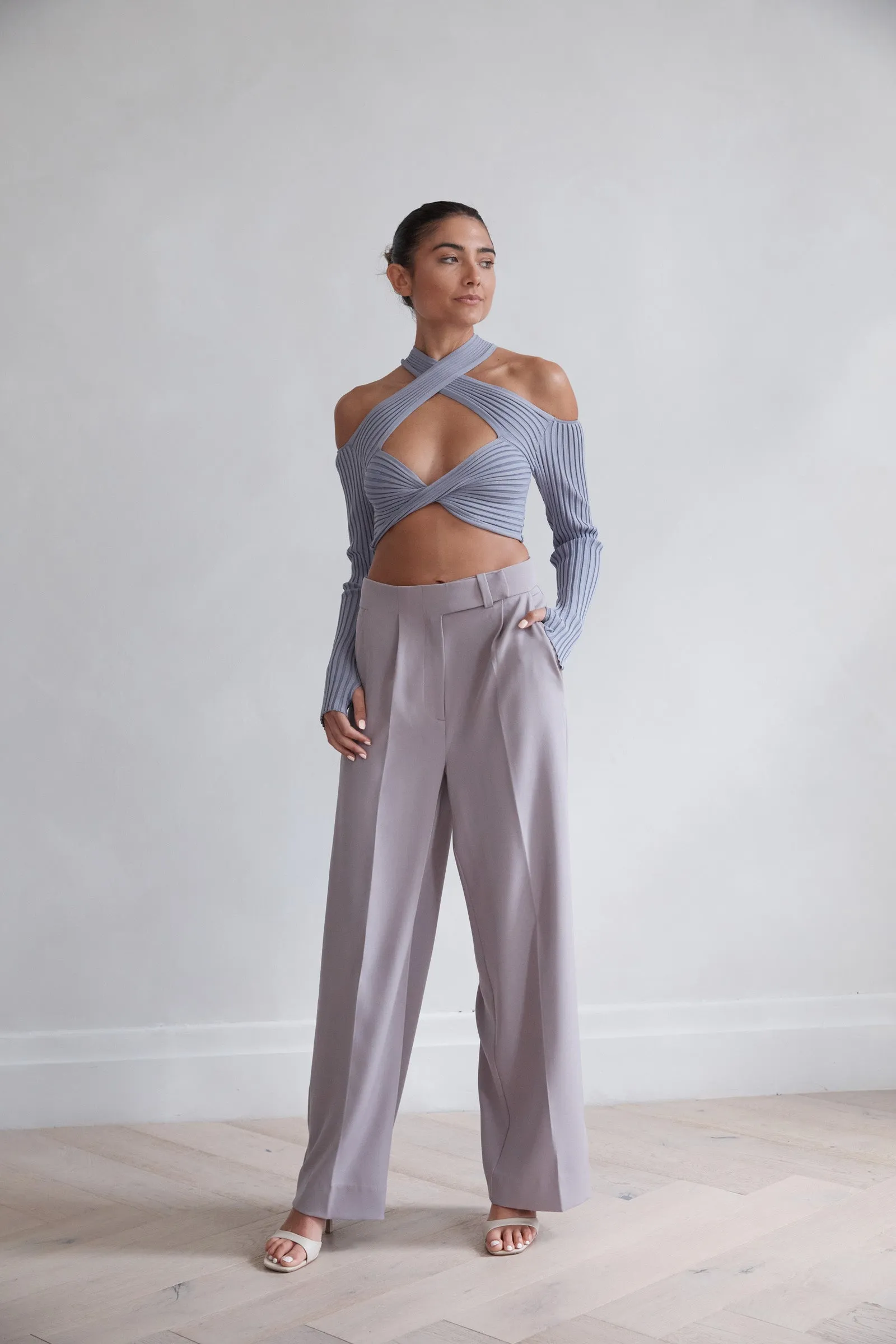 San Sloane Chantal Wide Leg Pant Stormy
