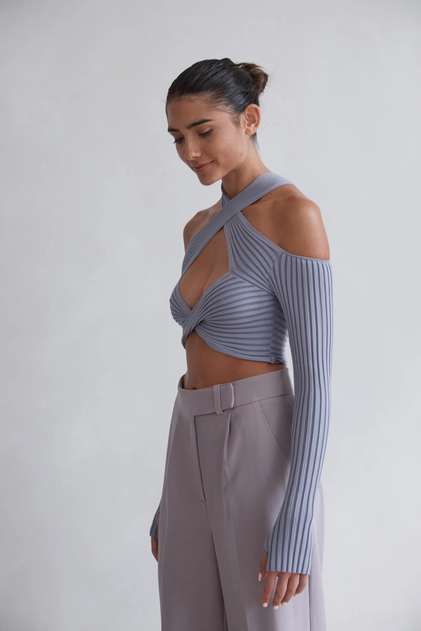 San Sloane Chantal Wide Leg Pant Stormy