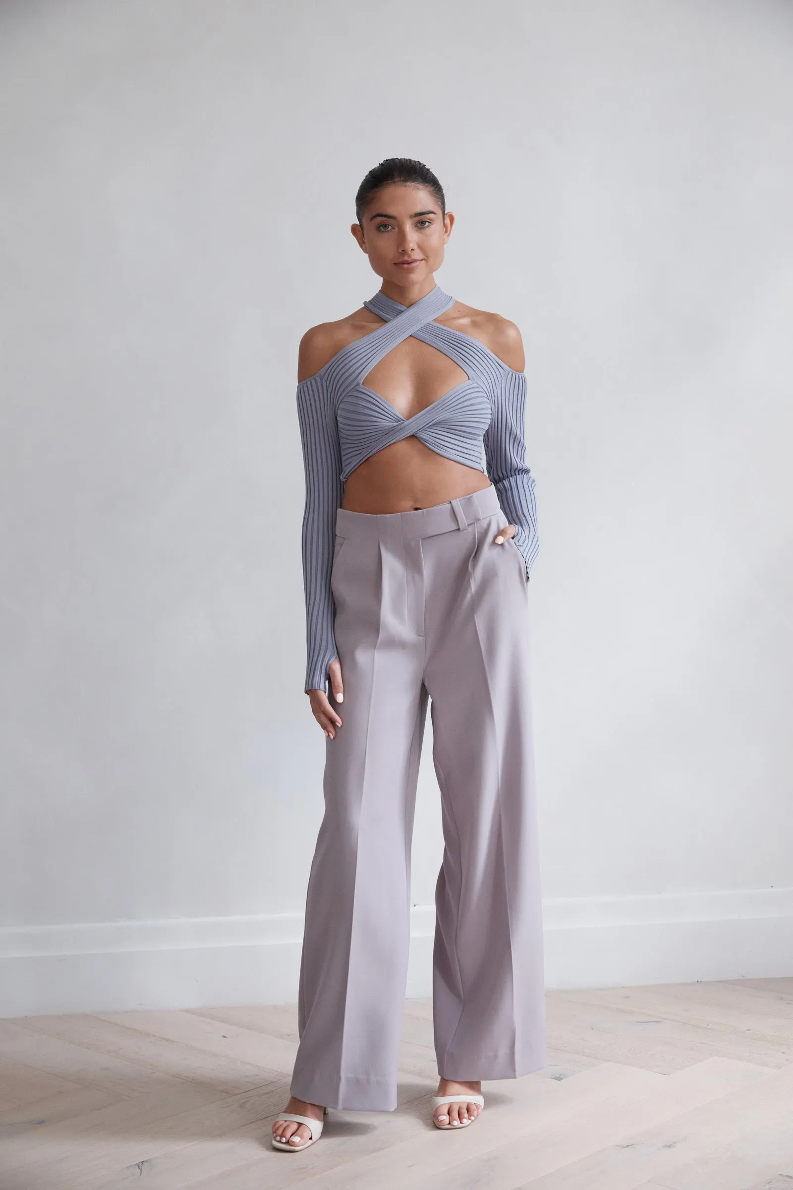 San Sloane Chantal Wide Leg Pant Stormy
