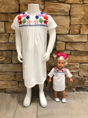 Sealife Embroidered Cotton Dress for Girls