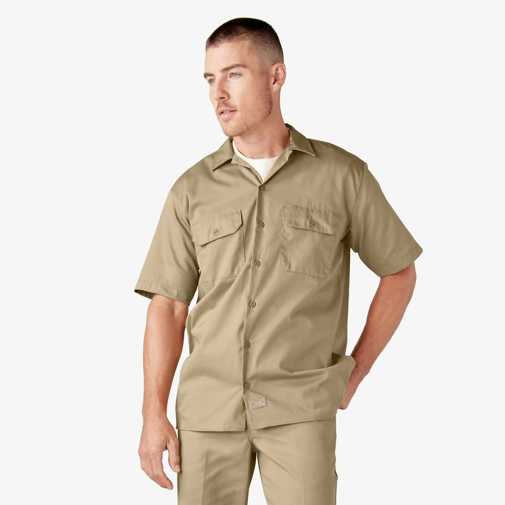 Short Sleeve Work Shirt, Khaki