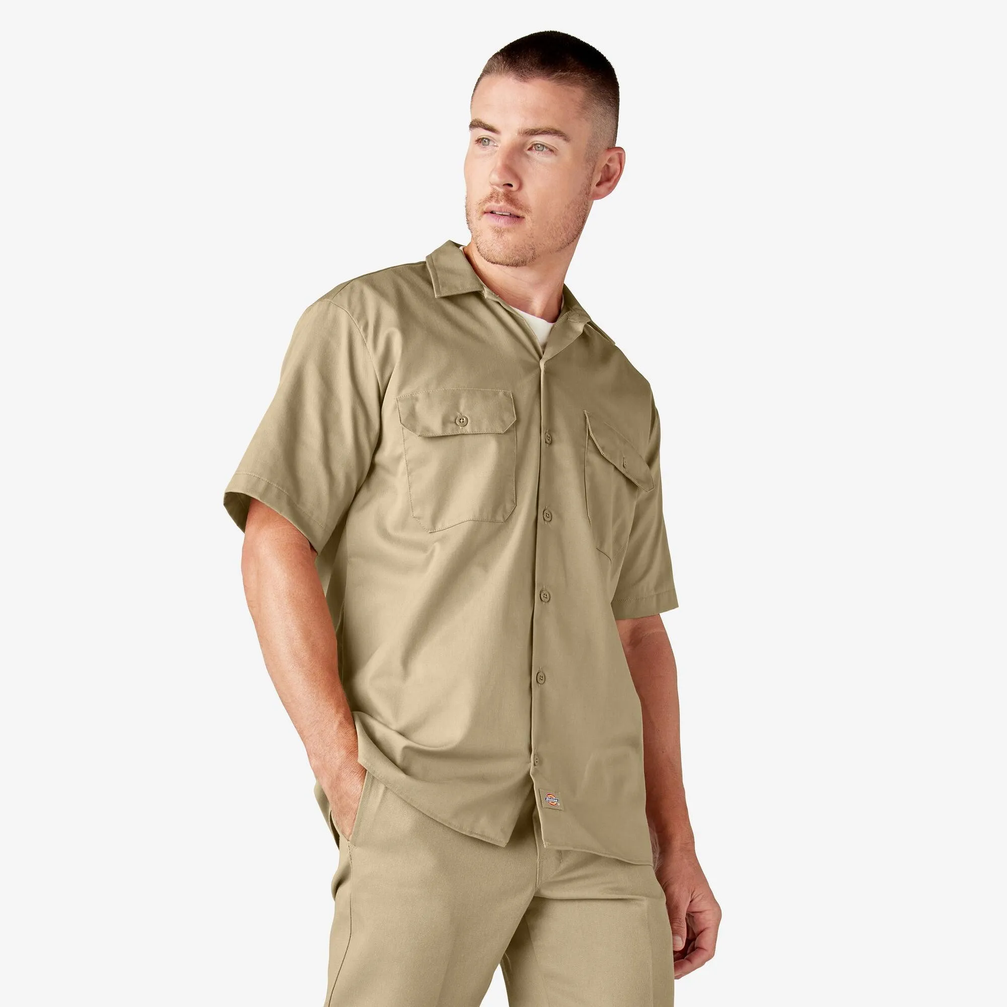Short Sleeve Work Shirt, Khaki