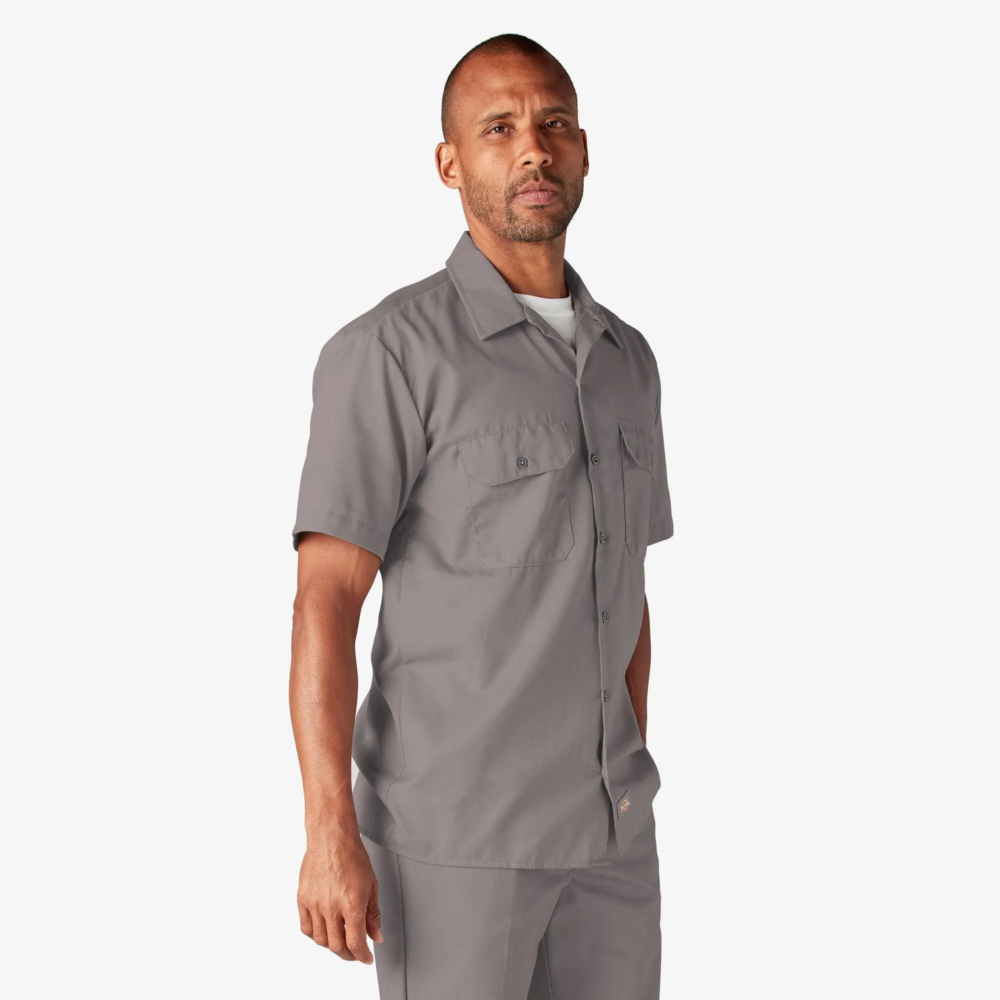 Short Sleeve Work Shirt, Silver
