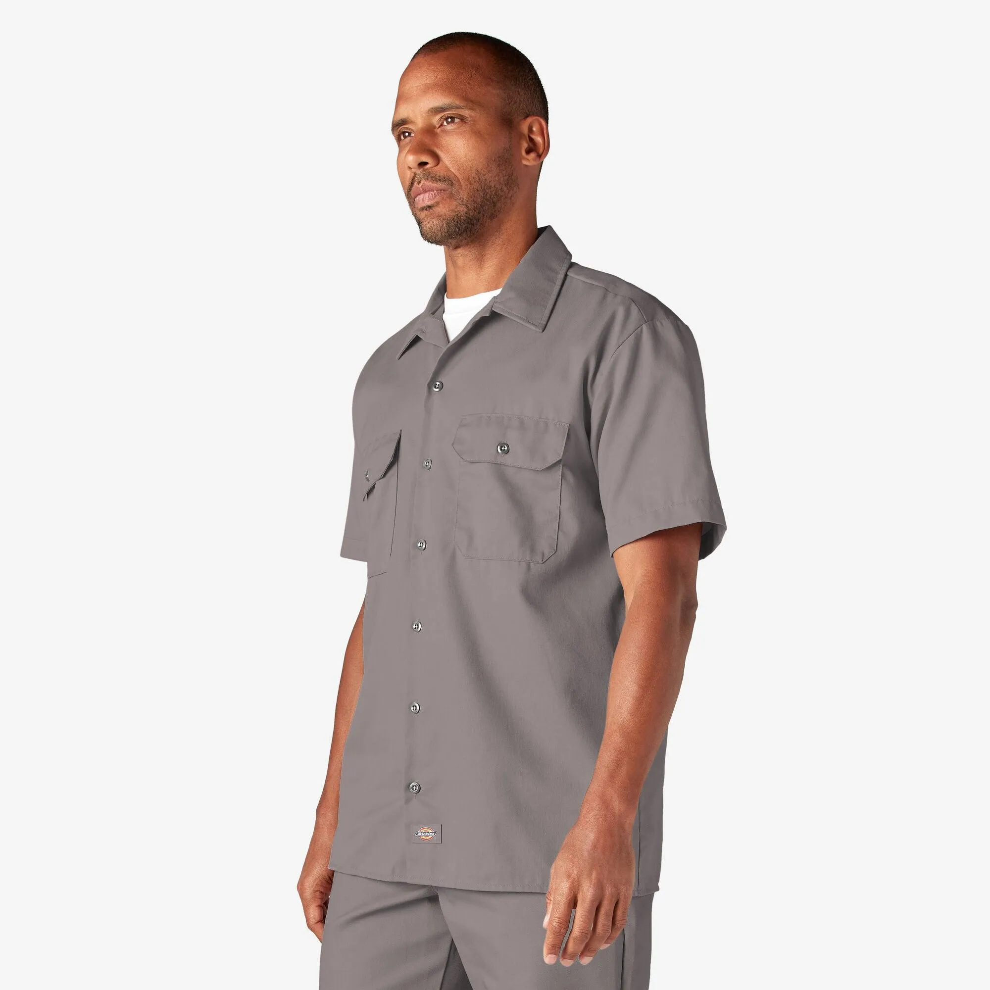 Short Sleeve Work Shirt, Silver