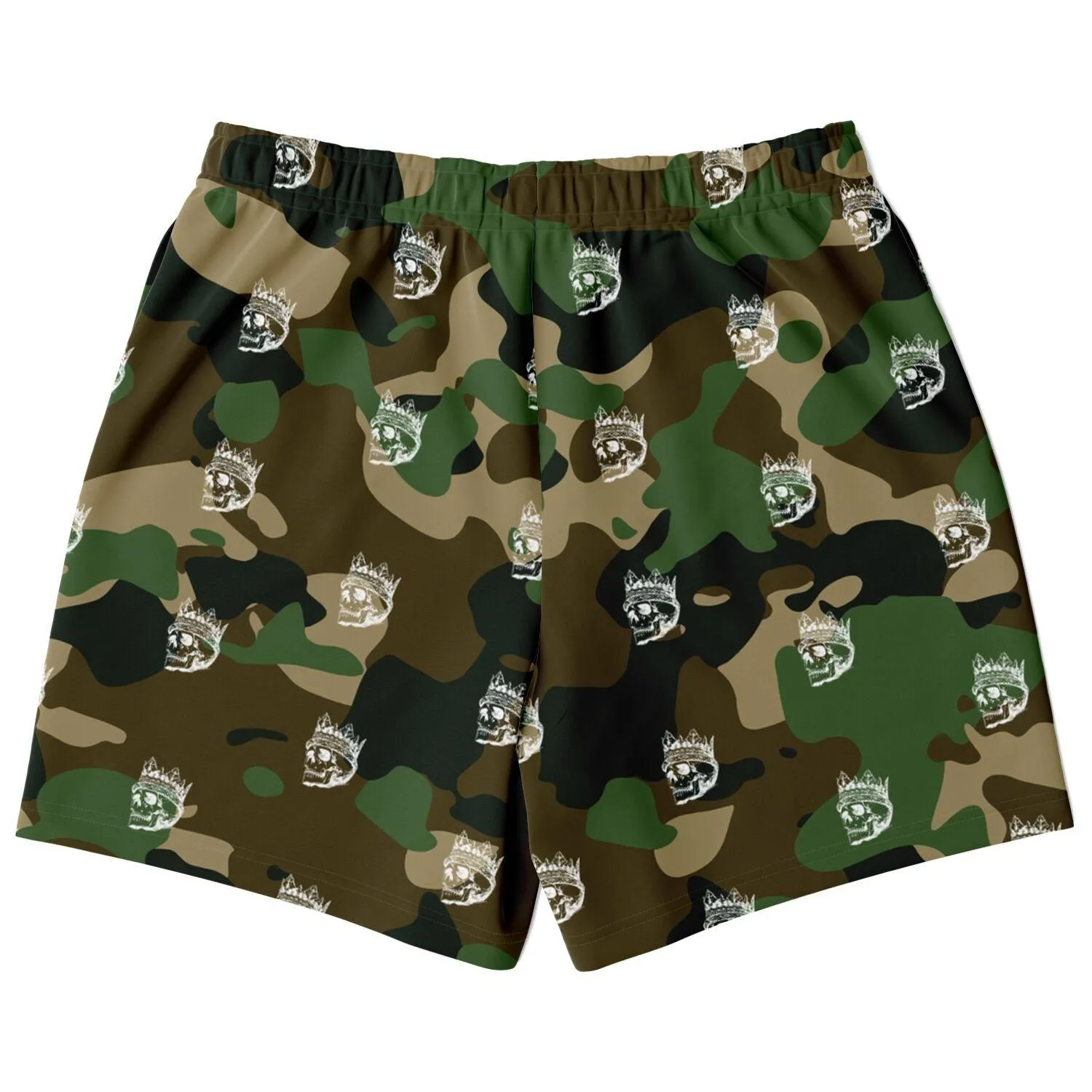 Skull Camouflage Mid-Thigh Athletic Shorts