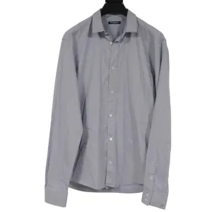 Striped Button Down Shirt  40 15 3/4 Blue 100% Cotton Long Sleeve