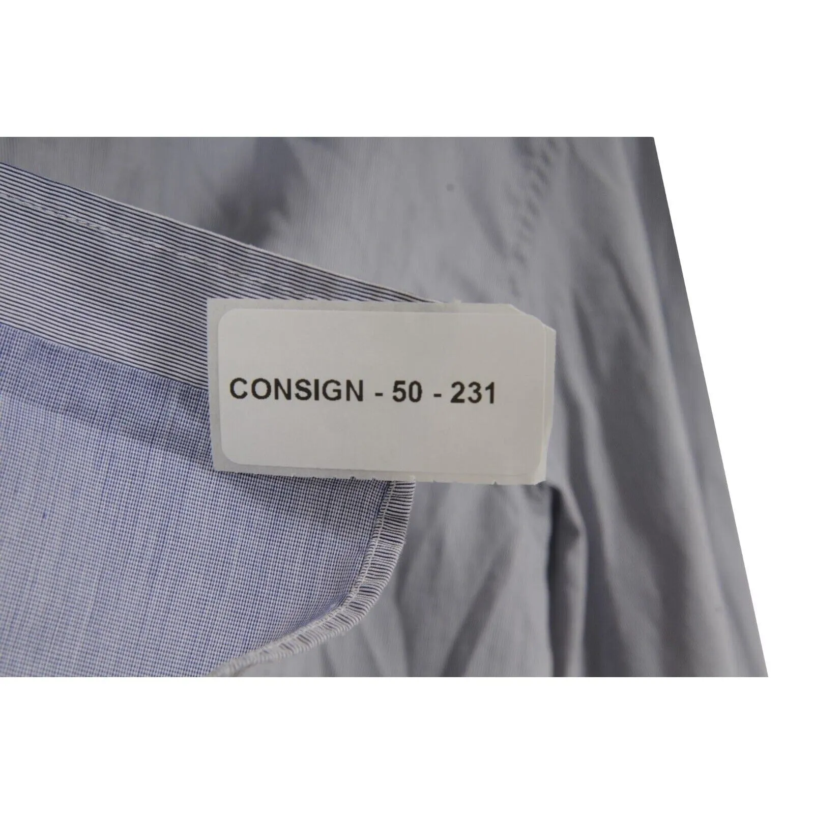 Striped Button Down Shirt  40 15 3/4 Blue 100% Cotton Long Sleeve